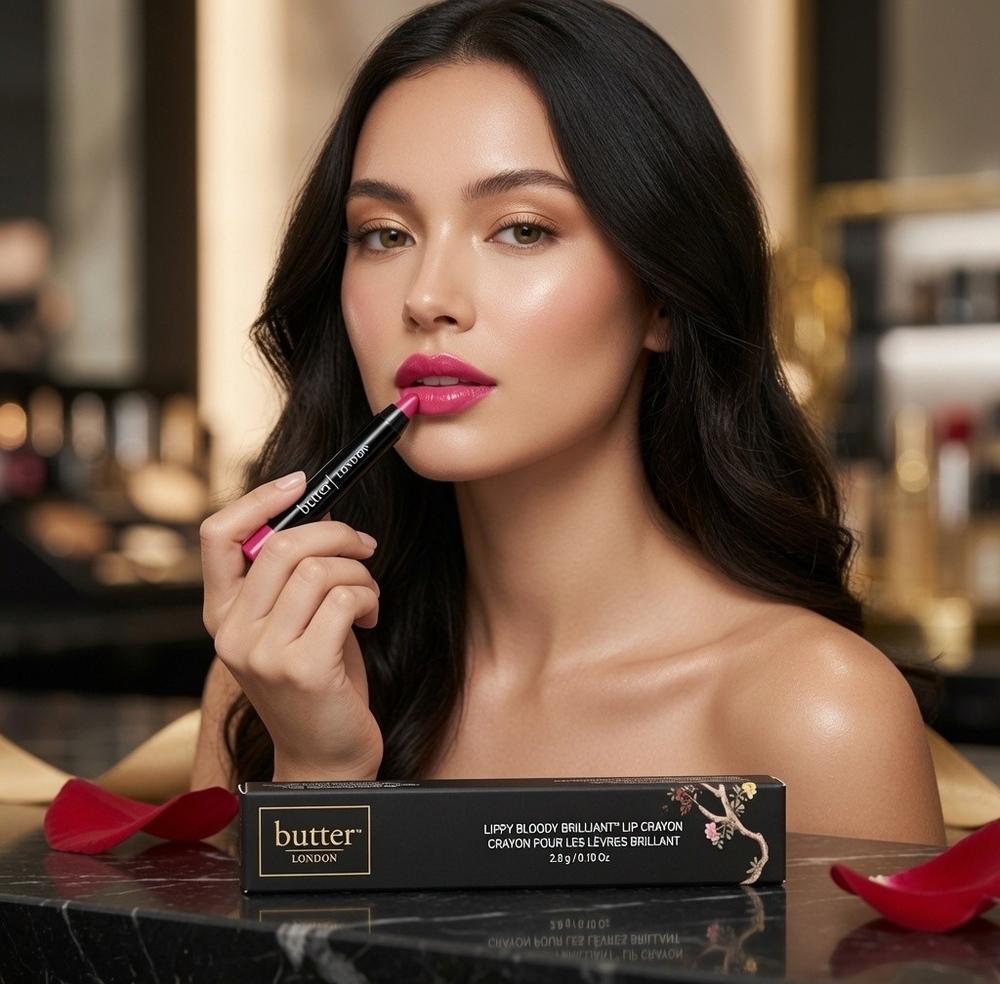 Butter London Lippy Bloody Brilliant Lip Crayon Disco Biscuit Pink W/ Sharpener